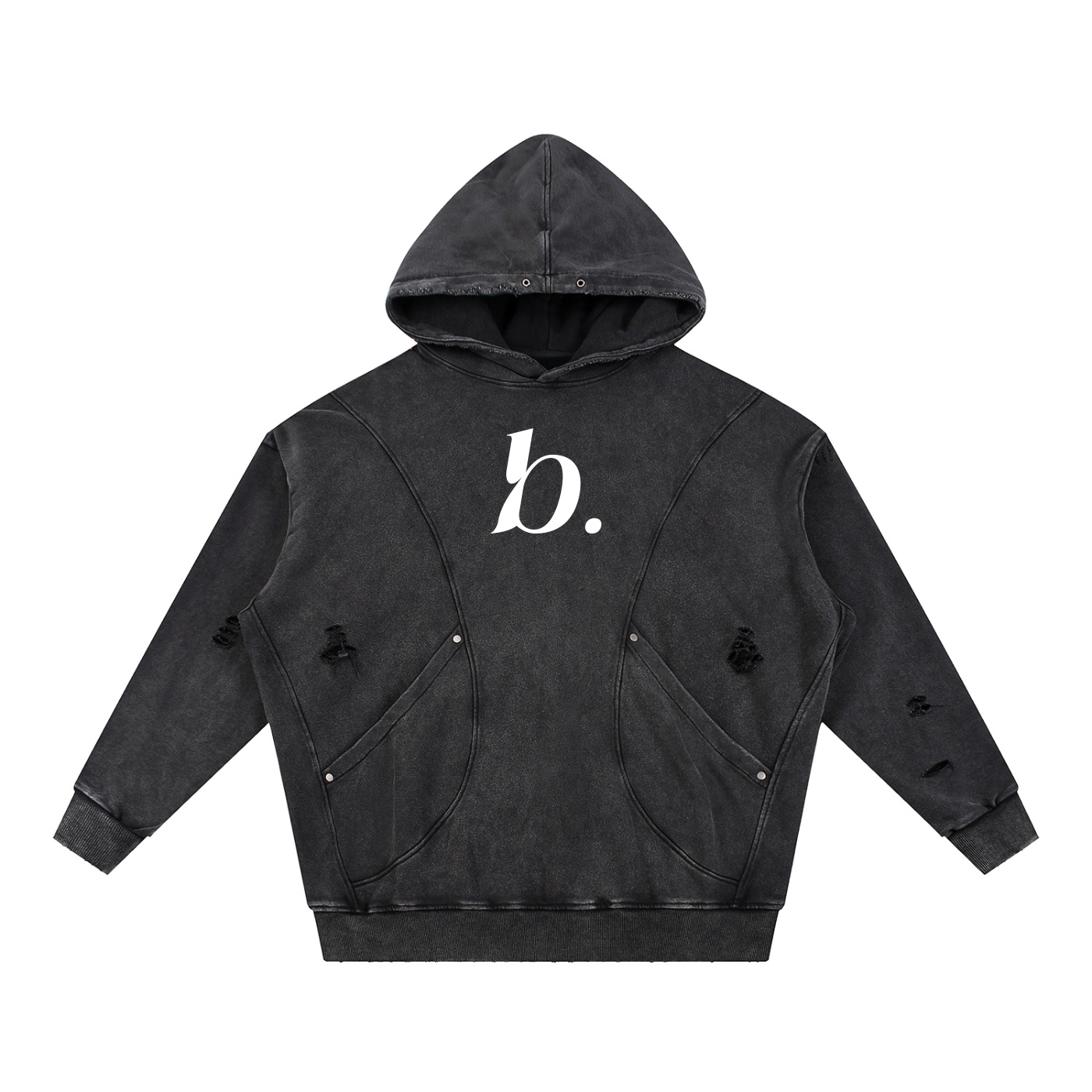 BESS - Washed Pocket Hoodie - Image 2